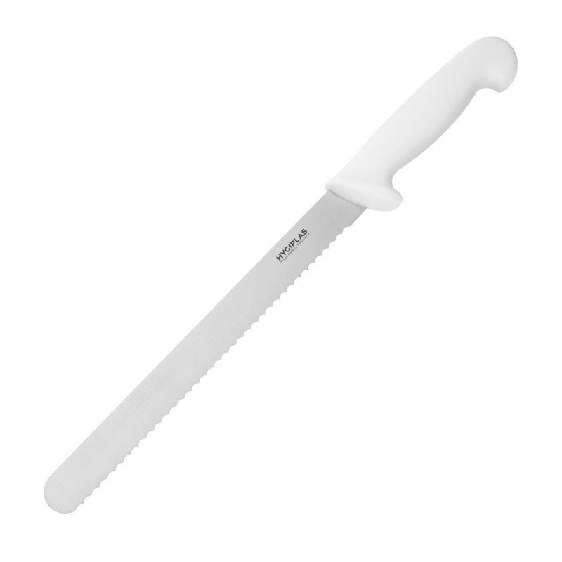Couteau à trancher denté Hygiplas blanc 255mm C883 Hygiplas Couteau à trancher denté Hygiplas blanc 255mm C883 Hygiplas