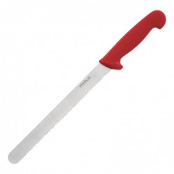Couteau à trancher denté Hygiplas rouge 255mm C897 Hygiplas