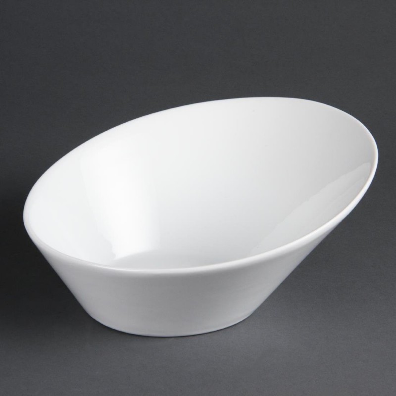 Bols ovales inclinés blancs Olympia 222 x 246mm (Lot de 3) CB078 Olympia Bols ovales inclinés blancs Olympia 222 x 246mm (Lot de 3) CB078 Olympia