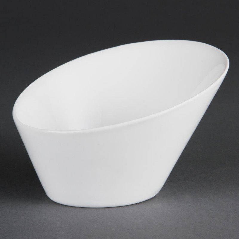 Bols ovales inclinés blancs Olympia 176 x 203mm (Lot de 3) CB080 Olympia Bols ovales inclinés blancs Olympia 176 x 203mm (Lot de 3) CB080 Olympia