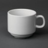 Tasse à thé empilable blanche whiteware Olympia 200ml (Lot de 12) CB467 Olympia