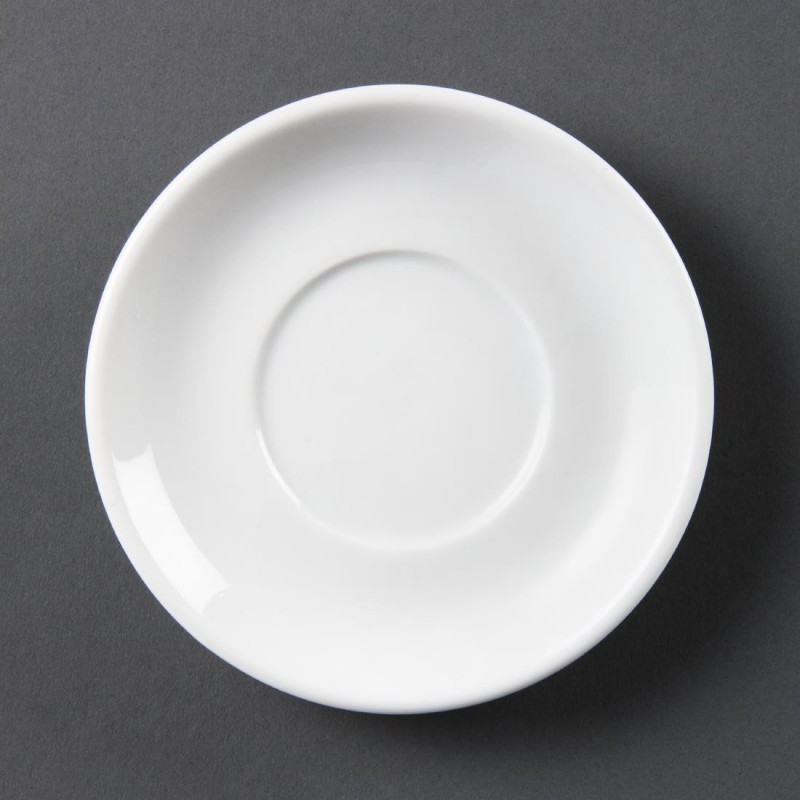 Soucoupe pour tasse à espresso empilable blanche Olympia (Lot de 12) CB472 Olympia Soucoupe pour tasse à espresso empilable blanche Olympia (Lot de 12) CB472 Olympia
