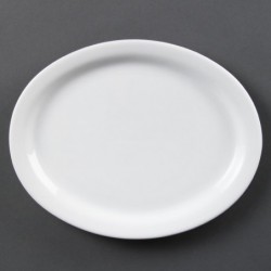 Assiettes ovales blanches Olympia 250mm (Lot de 6) CB477 Olympia
