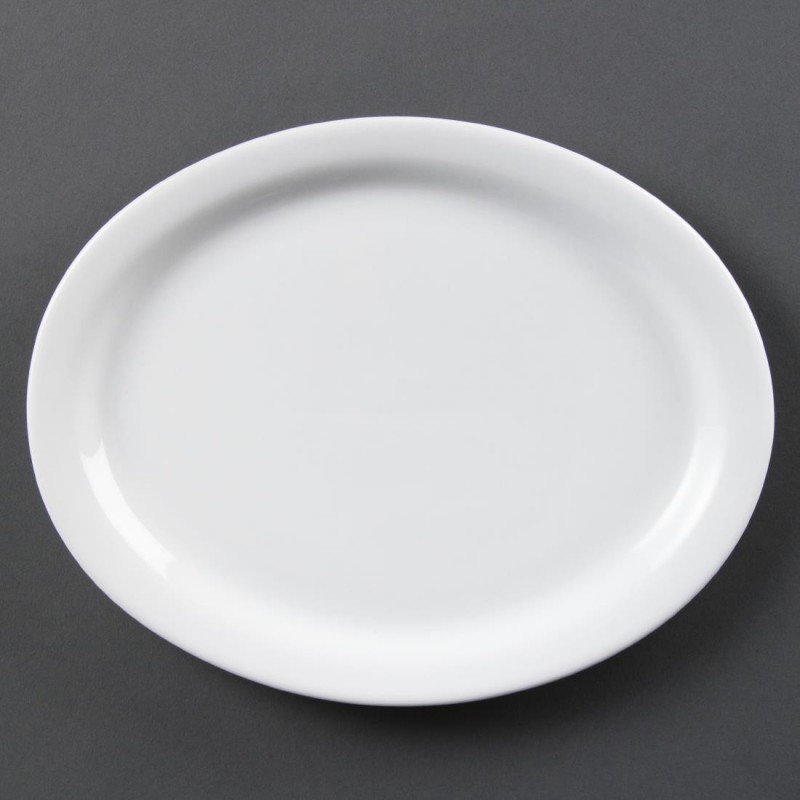 Assiettes ovales blanches Olympia 250mm (Lot de 6) CB477 Olympia Assiettes ovales blanches Olympia 250mm (Lot de 6) CB477 Olympia