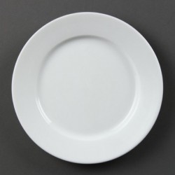 Assiettes à bord large blanches Olympia 202mm (Lot de 12) CB479 Olympia