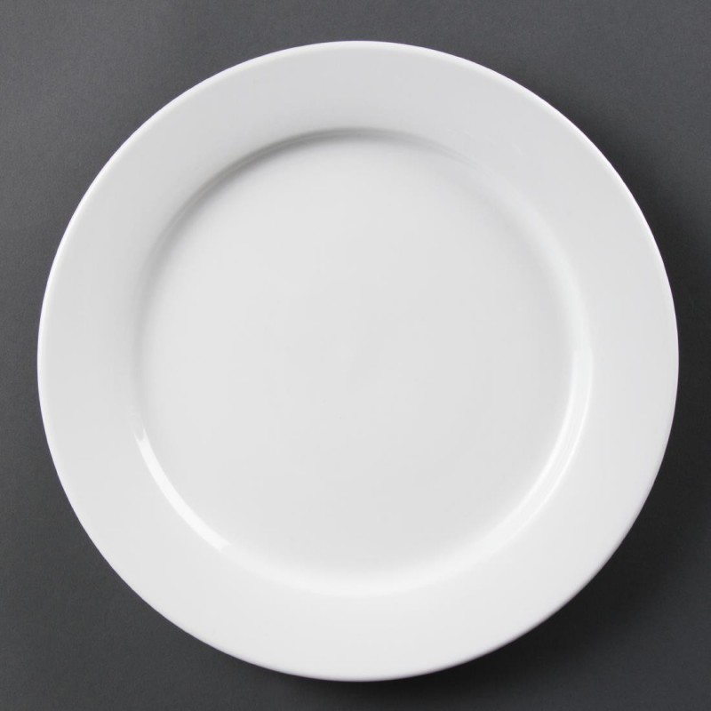 Assiettes à bord large blanches Olympia 280mm (Lot de 6) CB482 Olympia Assiettes à bord large blanches Olympia 280mm (Lot de 6) CB482 Olympia
