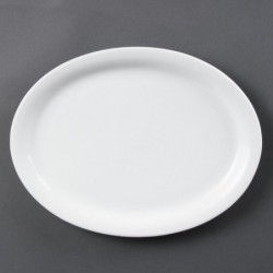 Assiettes ovales blanches Olympia 295mm (lot de 6) CB484 Olympia