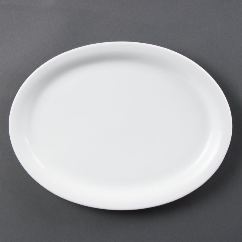 Assiettes ovales blanches Olympia 295mm (lot de 6) CB484 Olympia Assiettes ovales blanches Olympia 295mm (lot de 6) CB484 Olympia