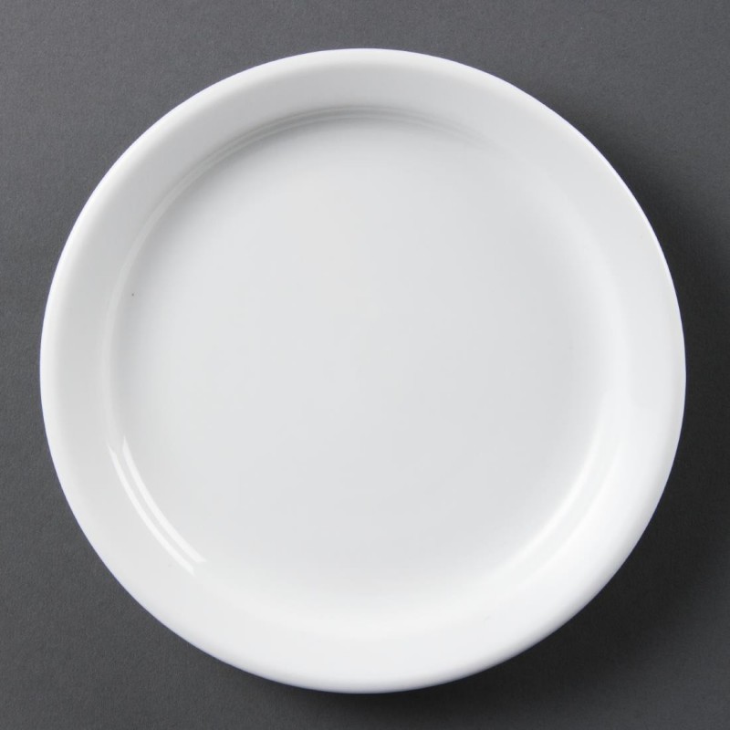 Assiettes à bord étroit blanches Olympia 180mm (Lot de 12) CB487 Olympia Assiettes à bord étroit blanches Olympia 180mm (Lot de 12) CB487 Olympia