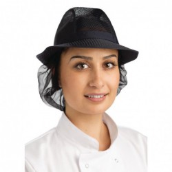 Chapeau Trilby bleu marine avec résille L A654-L Non Branded