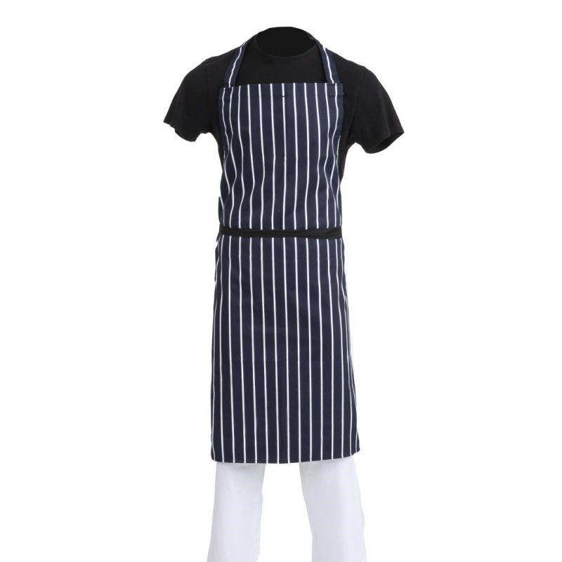 Tablier bavette Whites rayé marine et blanc XL A662 Whites Chefs Clothing Tablier bavette Whites rayé marine et blanc XL A662 Whites Chefs Clothing
