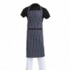 Tablier bavette Whites rayé marine et blanc XL A662 Whites Chefs Clothing
