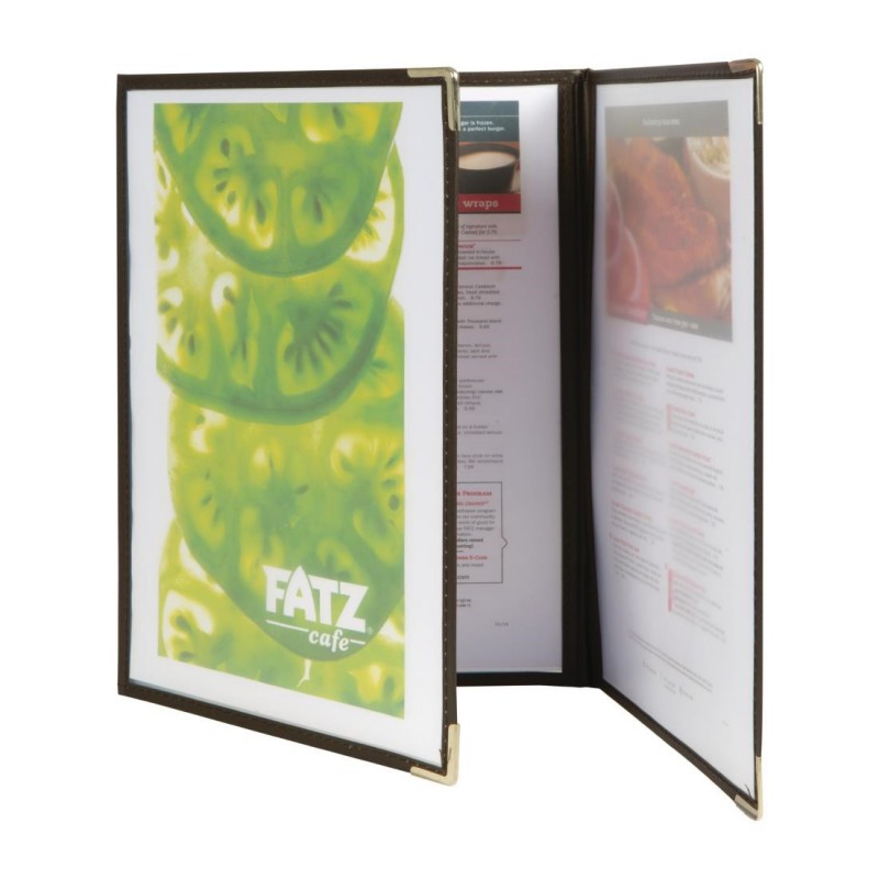 Protège-menus Securit Crystal A4 triples (lot de 3) CB843 Securit