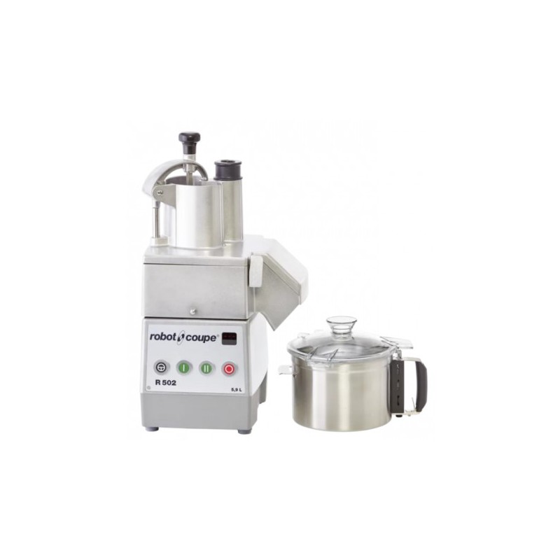 Combiné coupe-légumes et cutter R 502 Robot Coupe 2382 cuve 5.9L en inox avec poignée Combiné coupe-légumes et cutter R 502 Robot Coupe 2382 cuve 5.9L en inox avec poignée