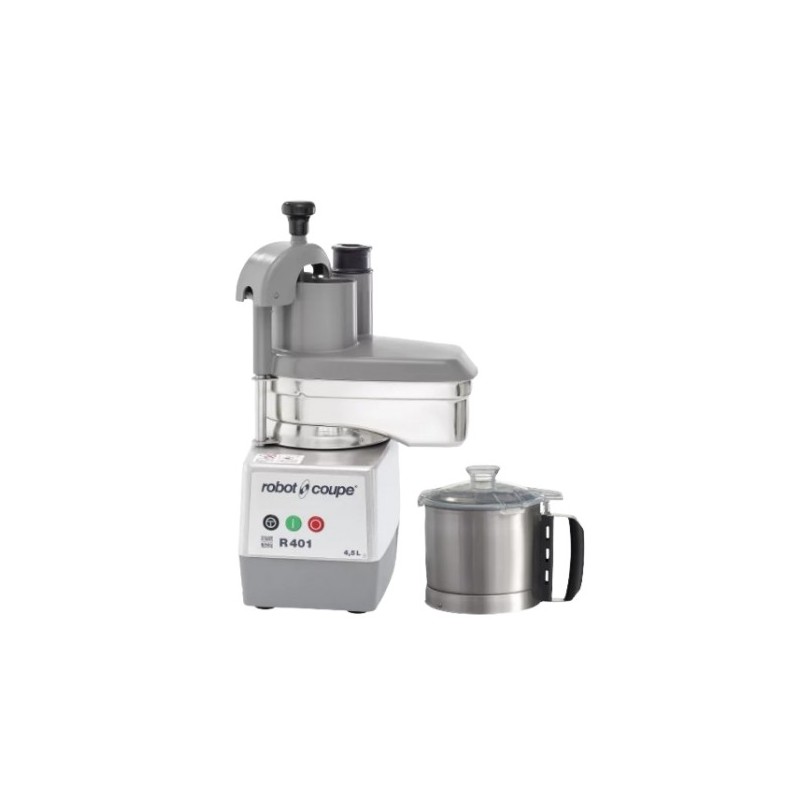 Combiné coupe-légumes & cutter R 401 cuve 4.5L en inox 2425 Robot Coupe monophasé avec poignée Combiné coupe-légumes & cutter R 401 cuve 4.5L en inox 2425 Robot Coupe monophasé avec poignée