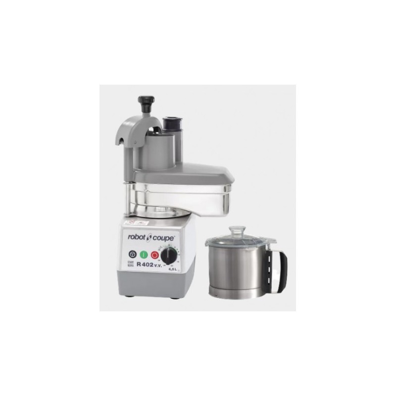 Coupe-légumes combiné cutter R 402 V.V. Robot Coupe 2444 cuve 4.5L en inox avec poignée Coupe-légumes combiné cutter R 402 V.V. Robot Coupe 2444 cuve 4.5L en inox avec poignée