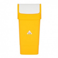 Poubelle polypropylène à couvercle battant SYR jaune 50L CC080 Scot Young