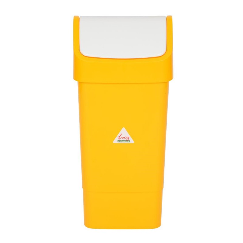 Poubelle polypropylène à couvercle battant SYR jaune 50L CC080 Scot Young