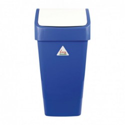 Poubelle polypropylène à couvercle battant SYR bleue 50L CC082 Scot Young