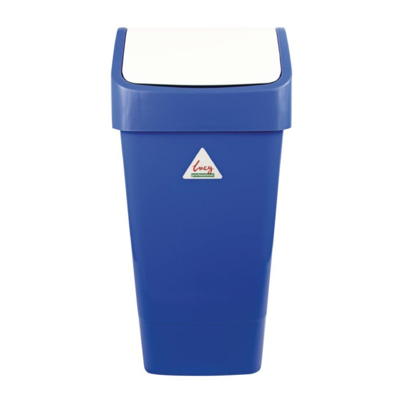 Poubelle polypropylène à couvercle battant SYR bleue 50L CC082 Scot Young
