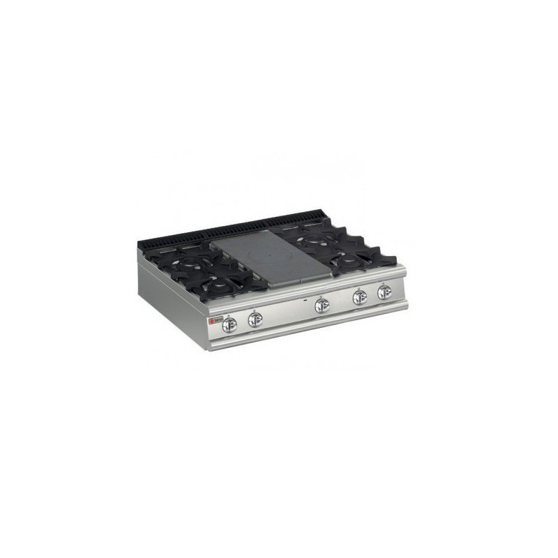 Plaque de cuisson top 4 feux vifs gaz une demie plaque coup de feu gamme 700 Baron 70TPMG121 Plaque de cuisson top 4 feux vifs gaz une demie plaque coup de feu gamme 700 Baron 70TPMG121