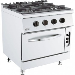 BASE 700 CUISINIERE A GAZ 4 BR. AVEC FOUR À GAZ COMBISTEEL 7178.0415