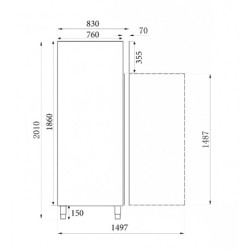 Congélateur en acier inox 2 portes 1410L 1480 x 830 x 2010 mm 7450.0078