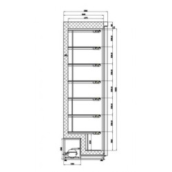Congélateur en acier inox 1 porte 340L 600 x 585 x 1850 mm 7450.0570