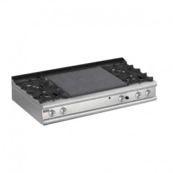 Plaque de cuisson top 4 feux vifs gaz et plaque coup de feu Gamme 900 Baron 90QTPG161