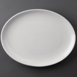 Assiettes ovales Olympia Athena 254 x 197mm (Lot de 12) CC211 Olympia
