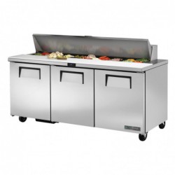 Comptoir de préparation 3 portes 538L True 18 GN 1/6 TSSU-72-18-HC  CC236 True
