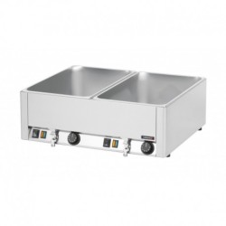 Double bain-marie GN 1/1 avec 2 robinets de vidange CASSELIN CBMDV