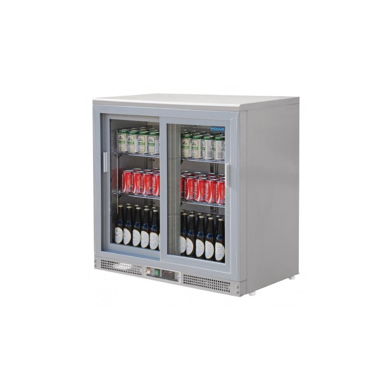 ARRIÈRE-BAR GRIS MÉTAL 2PORTES VITREES 180 BOUTEILLES POLAR SÉRIE G CC601 ARRIÈRE-BAR GRIS MÉTAL 2PORTES VITREES 180 BOUTEILLES POLAR SÉRIE G CC601