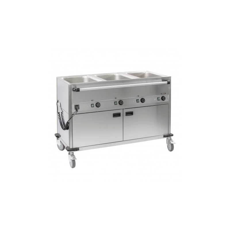 CHARIOT BAIN-MARIE À EAU 3XGN 1/1 AVEC SOUBASSEMENT CHAUFFANT HORIZONTAL CASSELIN CCBM3CH CHARIOT BAIN-MARIE À EAU 3XGN 1/1 AVEC SOUBASSEMENT CHAUFFANT HORIZONTAL CASSELIN CCBM3CH