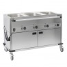 CHARIOT BAIN-MARIE À EAU 3XGN 1/1 AVEC SOUBASSEMENT CHAUFFANT HORIZONTAL CASSELIN CCBM3CH