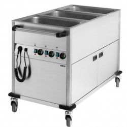 CHARIOT BAIN-MARIE À EAU 3XGN 1/1 AVEC SOUBASSEMENT CHAUFFANT VERTICAL CASSELIN CCBM3CV