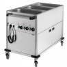 CHARIOT BAIN-MARIE À EAU 3XGN 1/1 AVEC SOUBASSEMENT CHAUFFANT VERTICAL CASSELIN CCBM3CV
