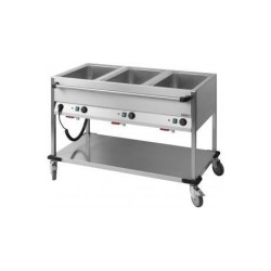 Chariot Bain Marie à eau 3 x GN 1/1 horizontale Casselin CCBM3H