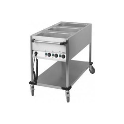 Chariot bain marie à eau 3 x GN 1/1 verticale Casselin CCBM3V