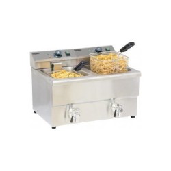 Friteuse électrique avec vanne de vidange 2 x 8L