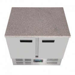 TABLE RÉFRIGÉRÉE POSITIVE PLAN DE TRAVAIL EN MARBRE POLAR SÉRIE G 2 PORTES 240L CL108