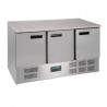 TABLE RÉFRIGÉRÉE POSITIVE PLAN DE TRAVAIL EN MARBRE POLAR SÉRIE G 3 PORTES 368L CL109