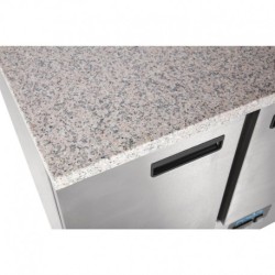 TABLE RÉFRIGÉRÉE POSITIVE PLAN DE TRAVAIL EN MARBRE POLAR SÉRIE G 3 PORTES 368L CL109