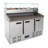 COMPTOIR DE PRÉPARATION PIZZA ET SALADE RÉFRIGÉRÉ 3 PORTES 368L CN267