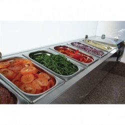 COMPTOIR DE PRÉPARATION PIZZA ET SALADE RÉFRIGÉRÉ 3 PORTES 368L CN267