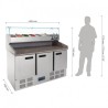 COMPTOIR DE PRÉPARATION PIZZA ET SALADE RÉFRIGÉRÉ 3 PORTES 368L CN267