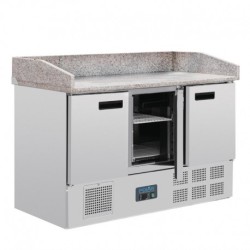 COMPTOIR DE PRÉPARATION À PIZZA RÉFRIGÉRÉ 3 PORTES POLAR SÉRIE G 368L CN402