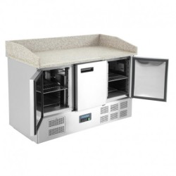 COMPTOIR DE PRÉPARATION À PIZZA RÉFRIGÉRÉ 3 PORTES POLAR SÉRIE G 368L CN402