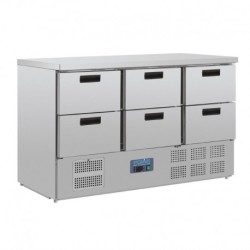 Table réfrigérée 6 tiroirs Polar CR711