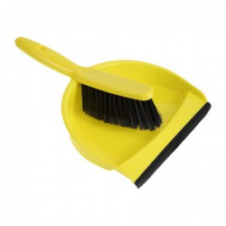 Set balayette à poils doux et pelle Jantex jaune CC930 Jantex